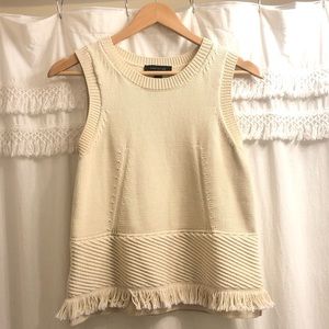 ANN TAYLOR Cream Sleeveless Sweater Vest